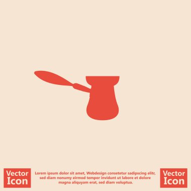 Düz stil kahve su ısıtıcısı simgesi