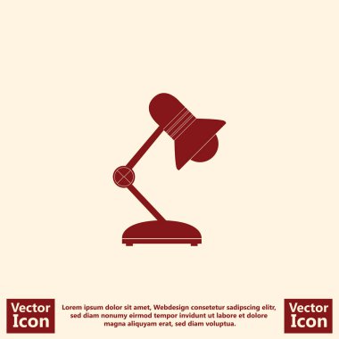 Düz stil masa lambası simgesi