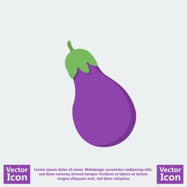 Düz stil patlıcan simgesi