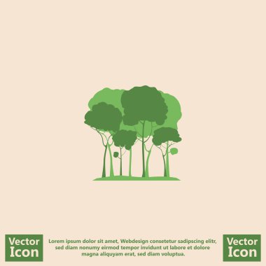 Düz stil orman simgesi