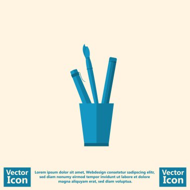 Düz stil grafik fincan simgesi