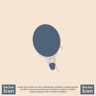 Düz stil sıcak hava balonu simgesi