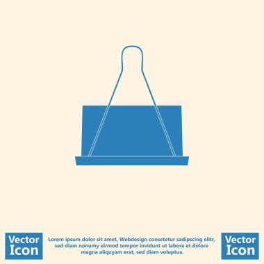 Düz stil metal klip simgesi