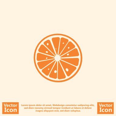 Düz stil turuncu dilim simgesi