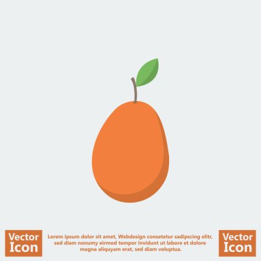 Düz stil armut simgesi