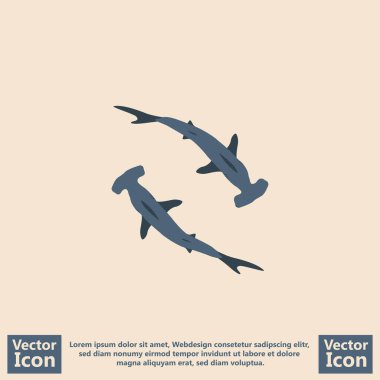 Düz stil köpekbalığı simgesi