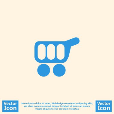 Düz stil alışveriş sepeti simgesi