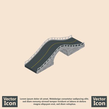 Düz stil taş köprü simgesi