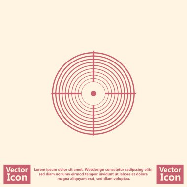 düz stil hedef simgesini