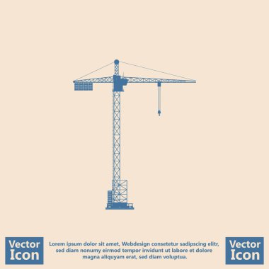 Düz stil kule vinç simgesi