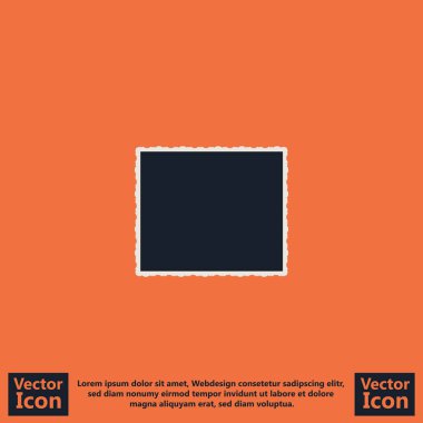 Düz stil vintage fotoğraf çerçevesi simgesi