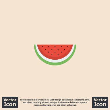 Düz stil karpuz simgesi