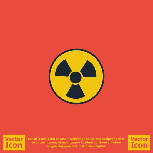 Estilo plano icono signo nuclear — Vector de stock
