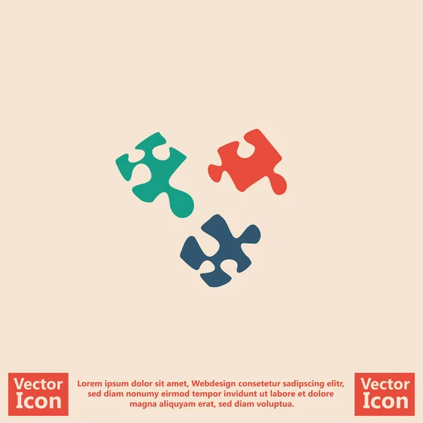 Flat style puzzle pieces icon — Stock Vector