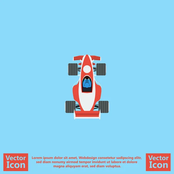 Estilo plano coche de carreras icono — Vector de stock