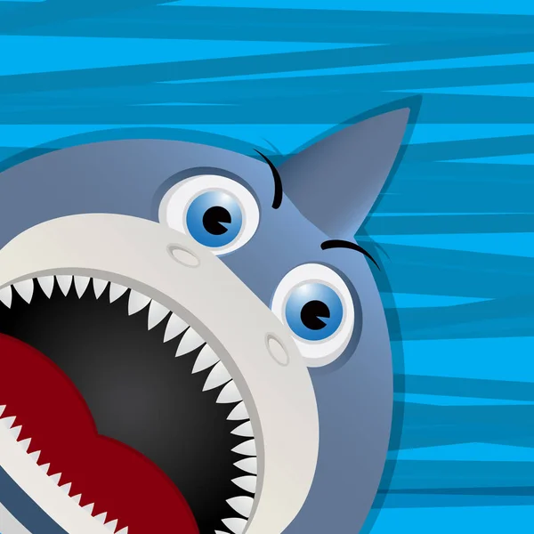 Divertido icono avatar tiburón — Vector de stock