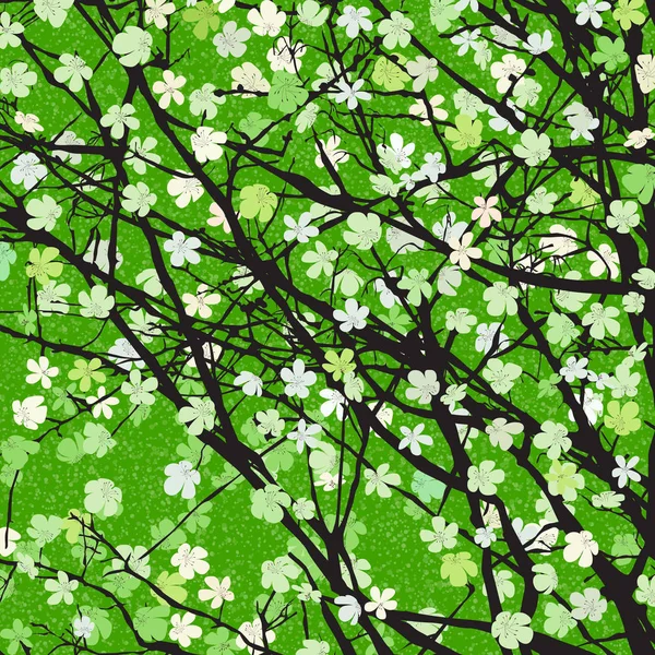 Зелений квітковий принт дерева — стоковий вектор