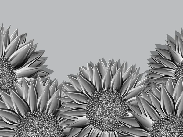 Metallic zonnebloemen achtergrond — Stockvector