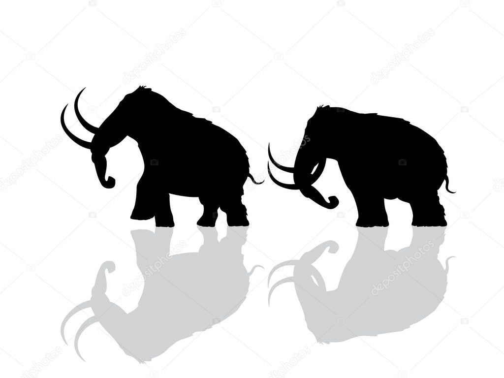 Wooly mammoth silhouette