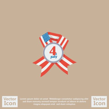 Düz stil 4 Temmuz rozeti simgesi