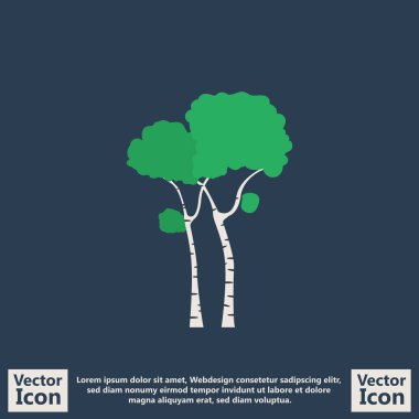 Düz stil huş ağacı simgesi