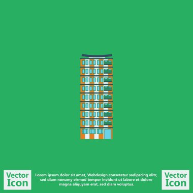 Düz stil bina simgesi