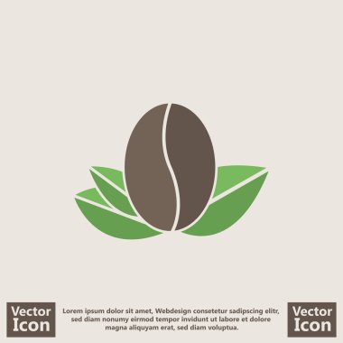 Düz tarzı kahve çekirdeği simgesi