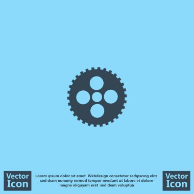 Düz stil dişli simgesi