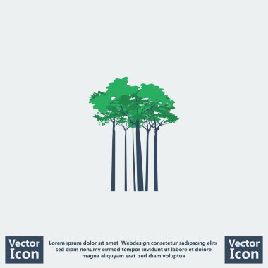 Düz stil yeşil orman simgesi