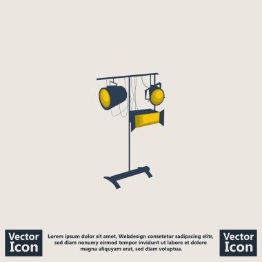 Düz stil ışıkları simgesi