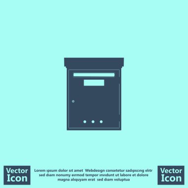 Düz stil posta kutusu simgesi