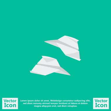 Düz stil kağıt düzlemler simgesi