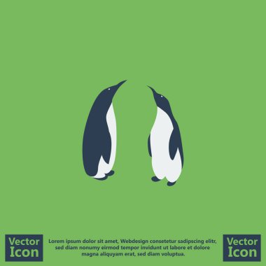 Düz stil penguenler simgesi