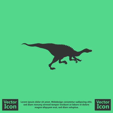 Düz stil çalışan dinozor simgesi