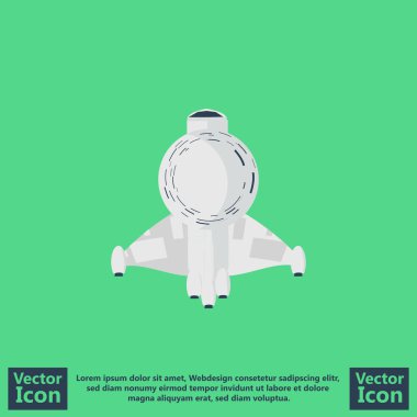 Düz stil uzay gemisi simgesi