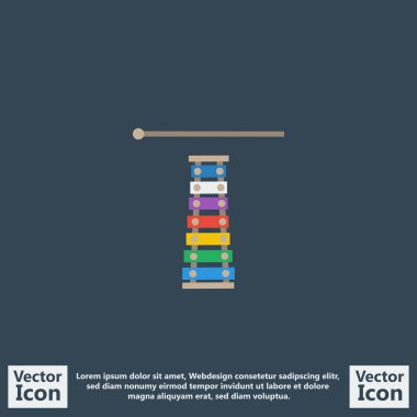 Düz stil ksilofon simgesi