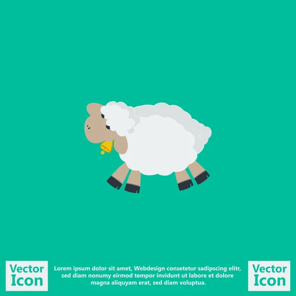 Icono de ovejas de estilo plano — Vector de stock