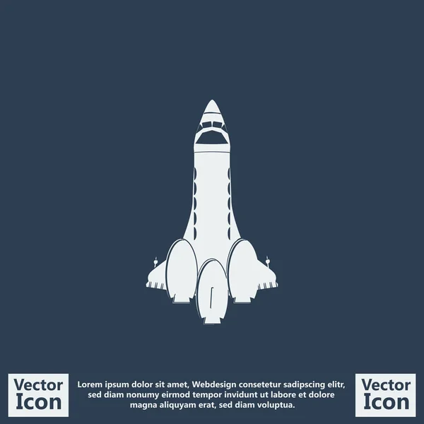 Shuttle-Ikone im flachen Stil — Stockvektor