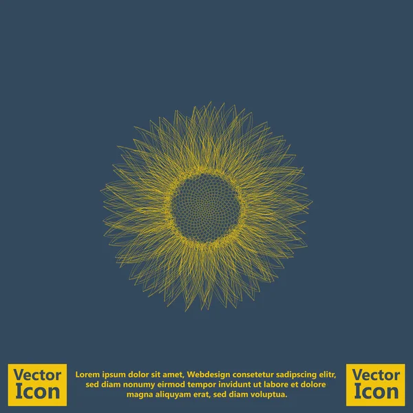 Ikona slunečnice s plochým stylem — Stockový vektor