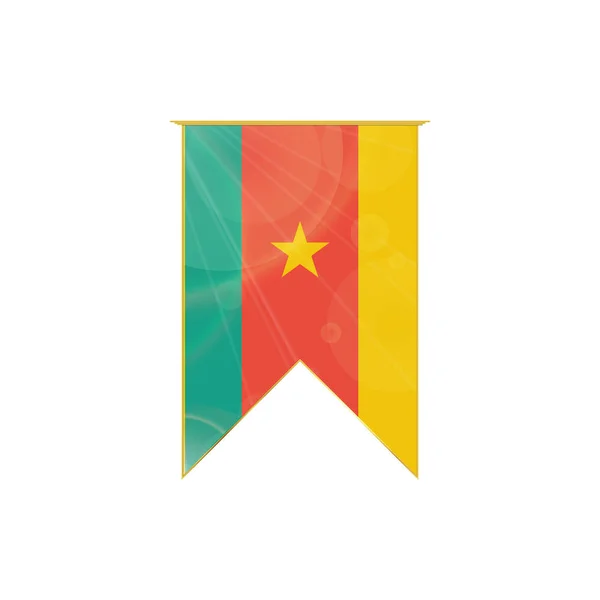 Bandeira da fita dos Camarões — Vetor de Stock