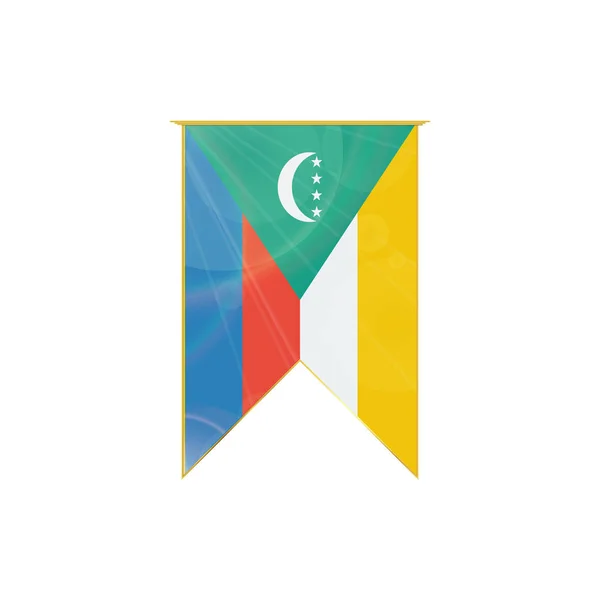 Comoros Bandfahne — Stockvektor