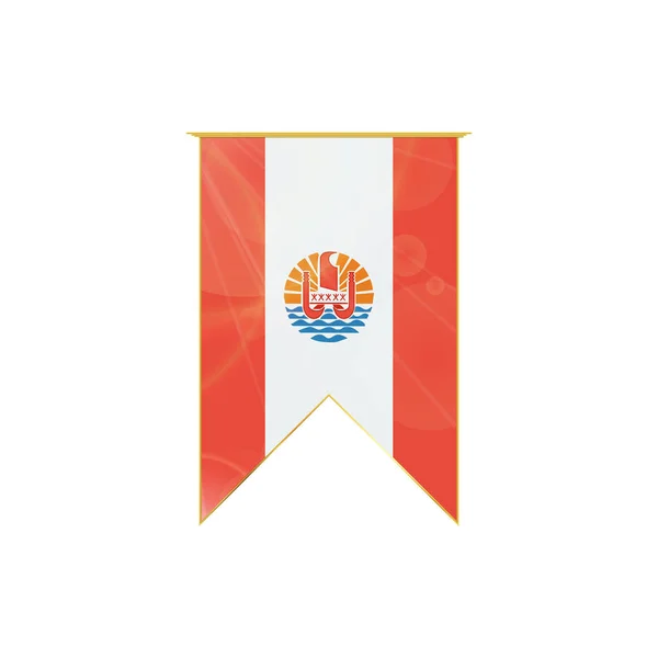 Ruban Polinesia drapeau français — Image vectorielle