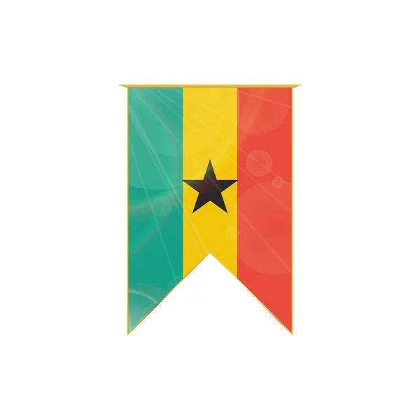 Bandeira de fita de Gana — Vetor de Stock