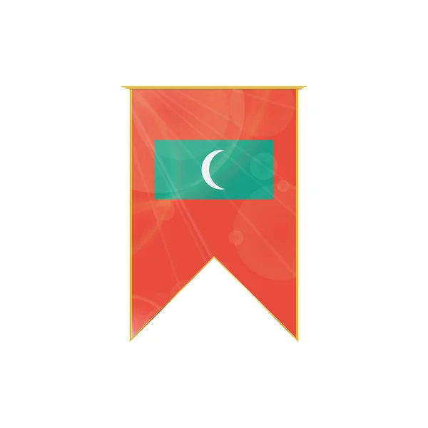 Ruban drapeau des Maldives — Image vectorielle