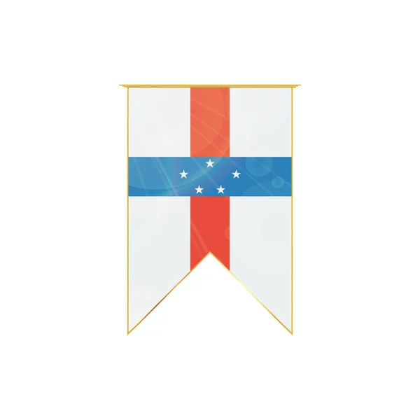 Ruban drapeau des Antilles néerlandaises — Image vectorielle