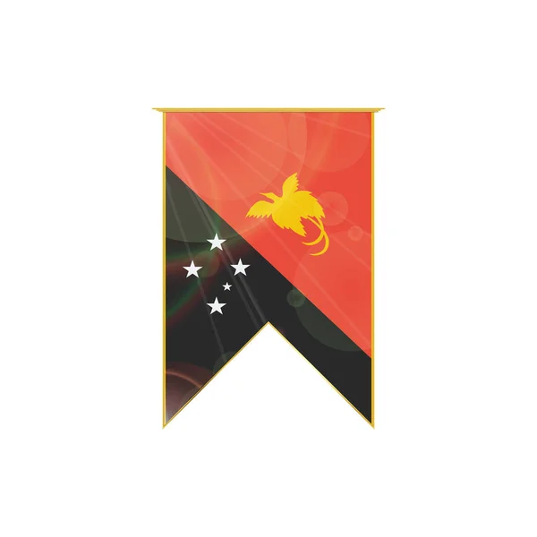 巴布亚新几内亚丝带旗 — 图库矢量图片