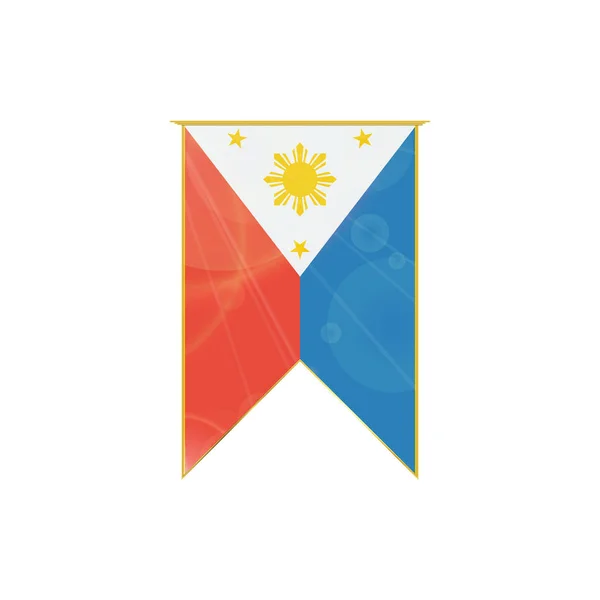 Bandera de cinta de Filipinas — Vector de stock