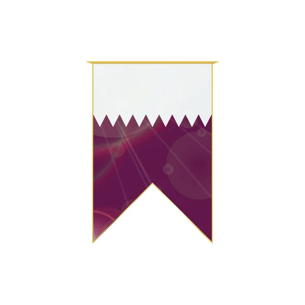 Прапор Катару з стрічкою — стоковий вектор