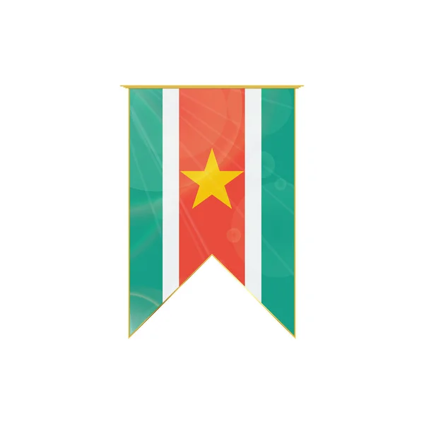 Suriname Schleifenfahne — Stockvektor