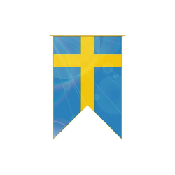 Bendera pita Swedia - Stok Vektor